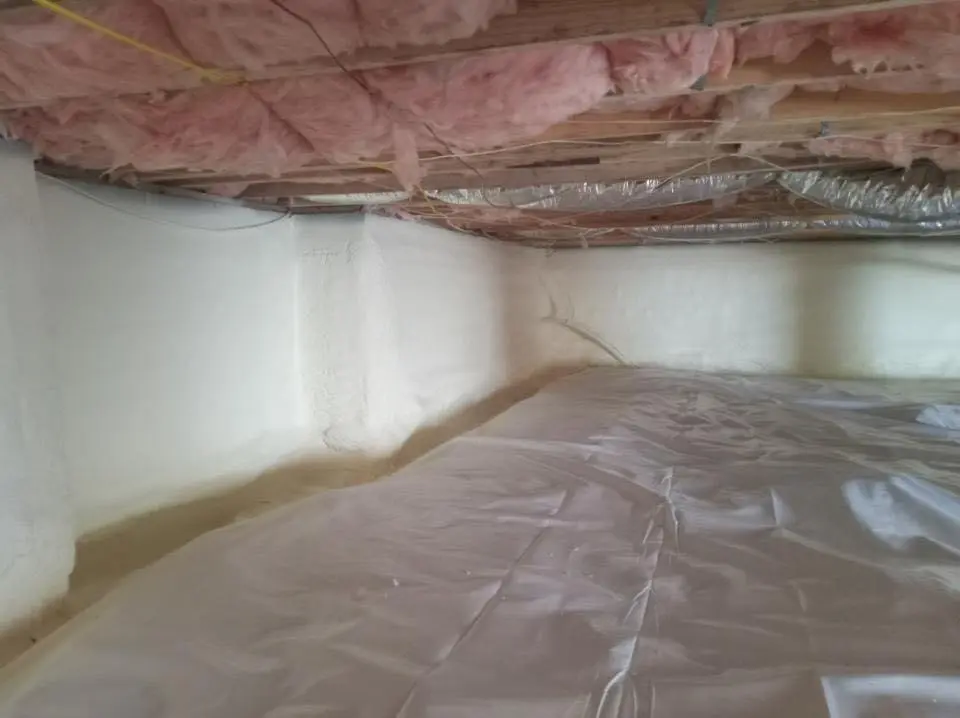 Crawl space encapsulation with closed-cell spray foam for Attic Insulation in Dodge City